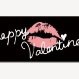 HAPPY VALENTINES ピンクリップ手書き風スタンプ