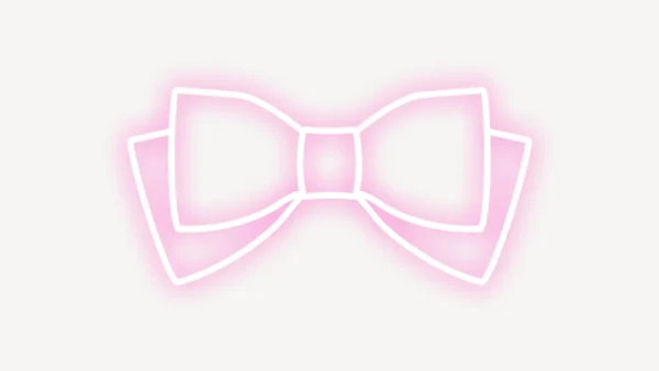 ネオン風リボン隠しスタンプ